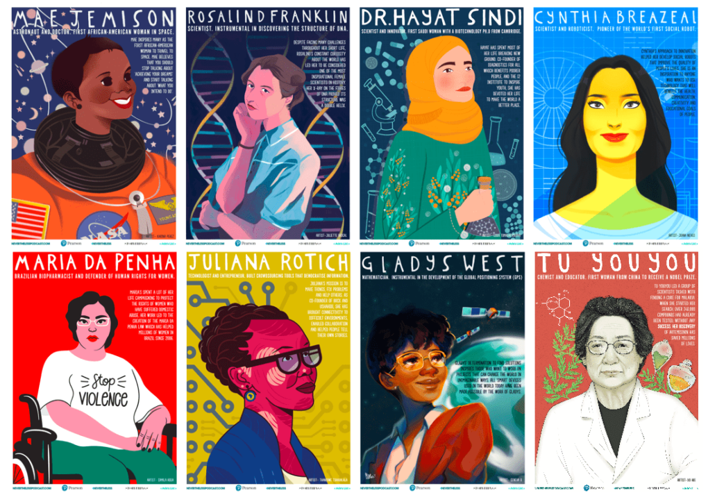 Posters, cartes et illustrations de femmes scientifiques